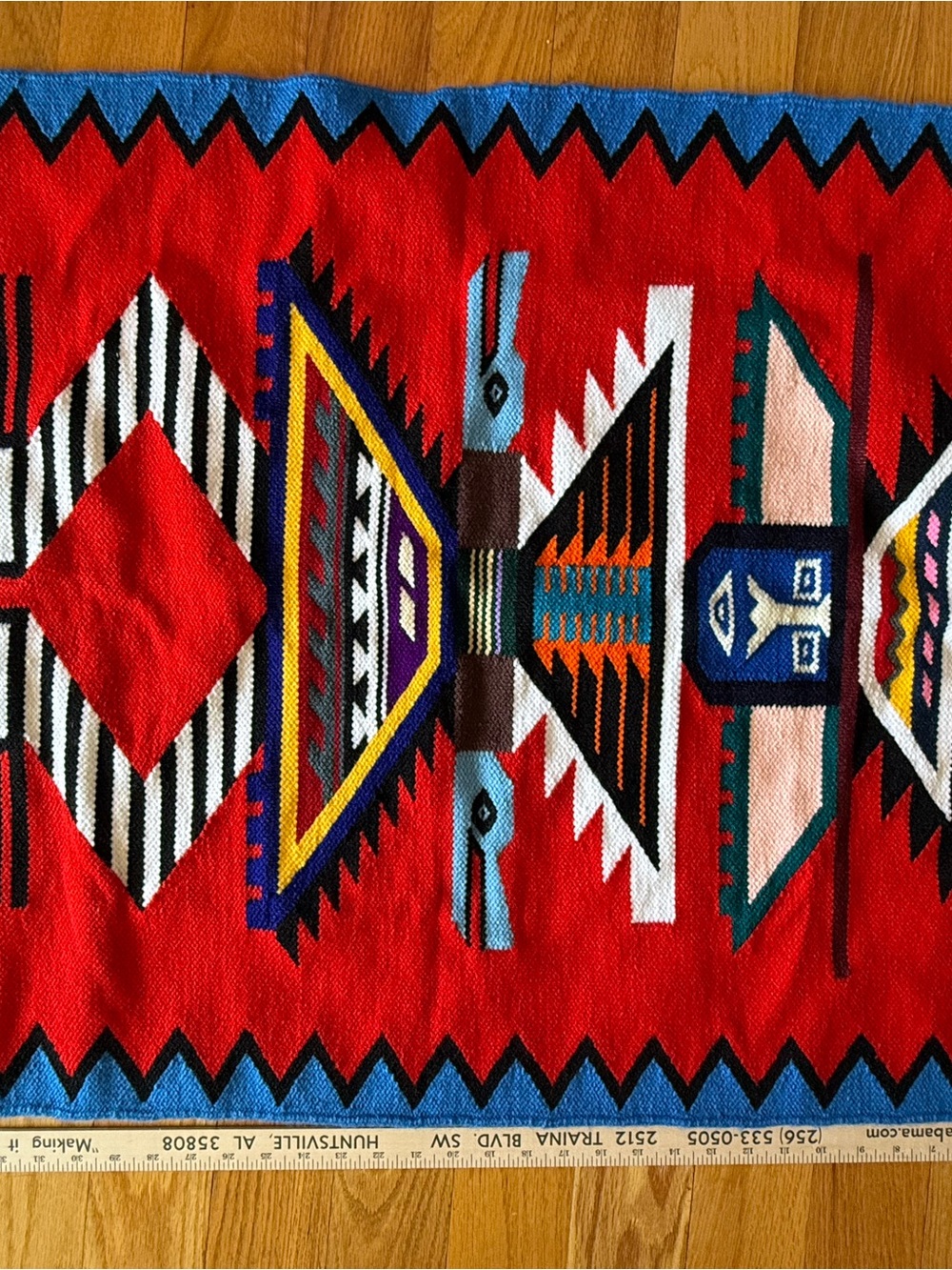 Vibrant Southwestern Tribal Rug Runner - Red Multicolor